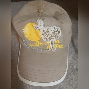 South Of The Border Beige Cap with Palm Tree and Moon Design